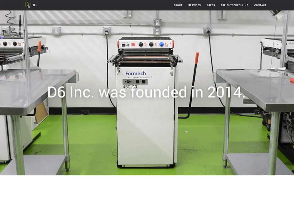 D6 Inc. Website Screenshot